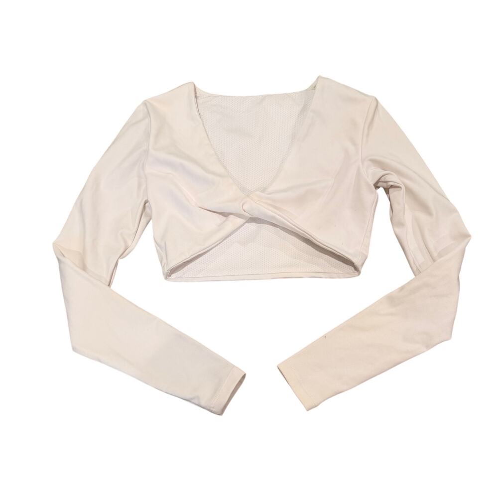 Crop Shop Boutique Small White Long Sleeve Cropped Bra